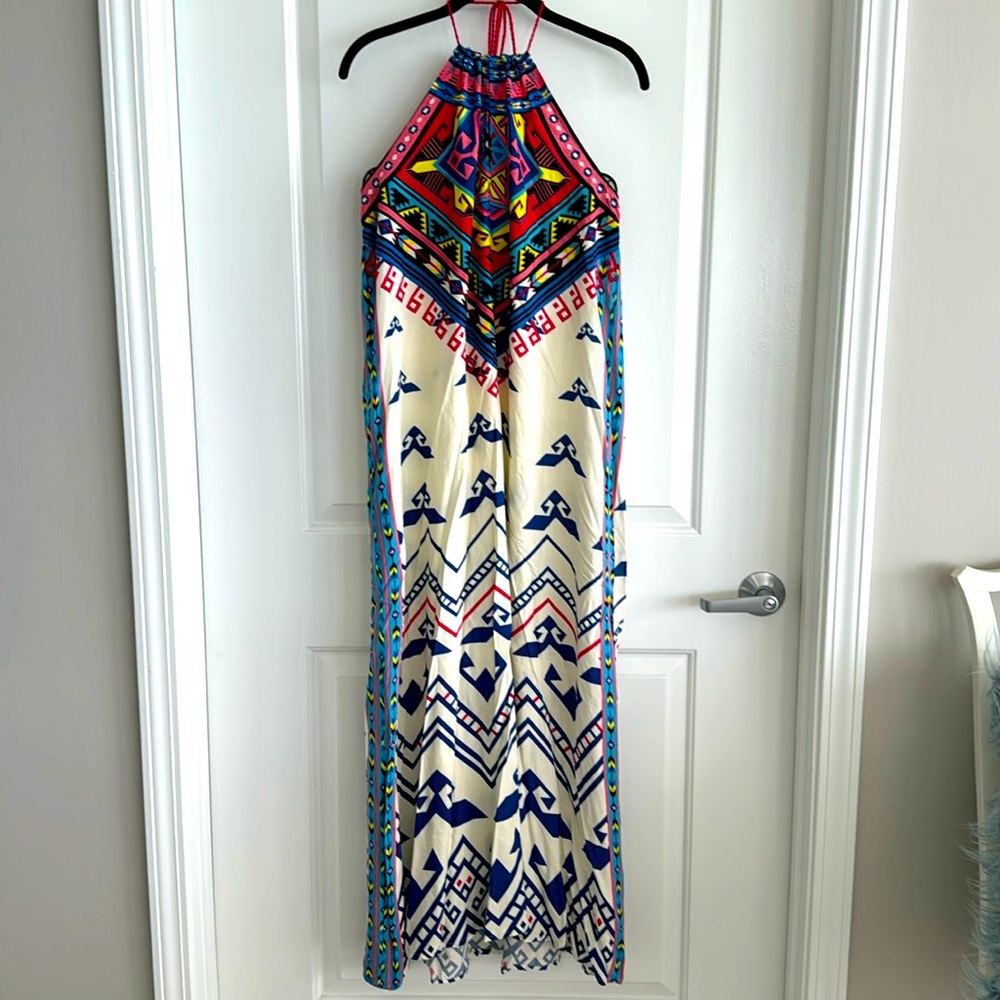 Flying Tomato Tribal Print Halter Maxi Dress M